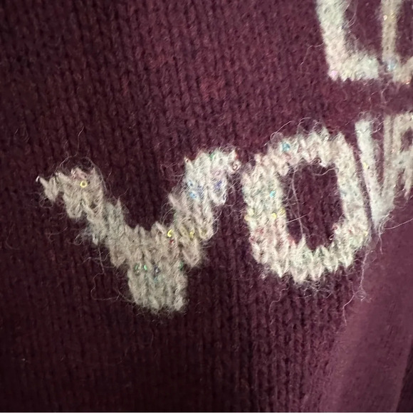 ZADIG & VOLTAIRE Alma Purple Love Yourself Pullover Sweater Knit SZ XS - Picture 7 of 15